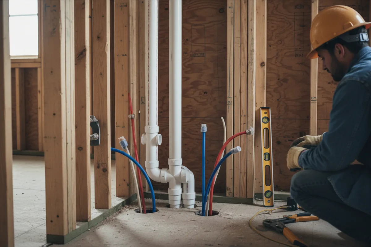 Drain and supply rough-in during Drain Cleaning in Yukon